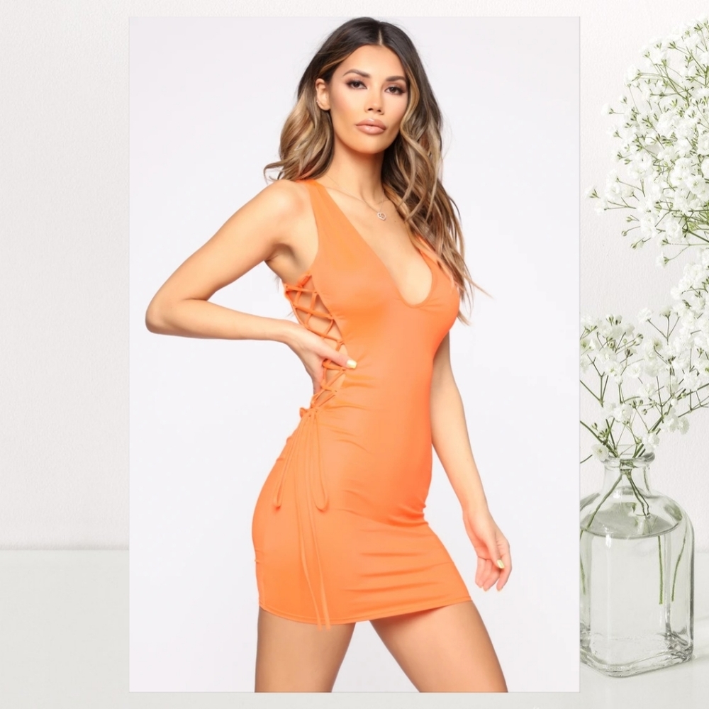 Great At Love Mini Dress - Neon Orange